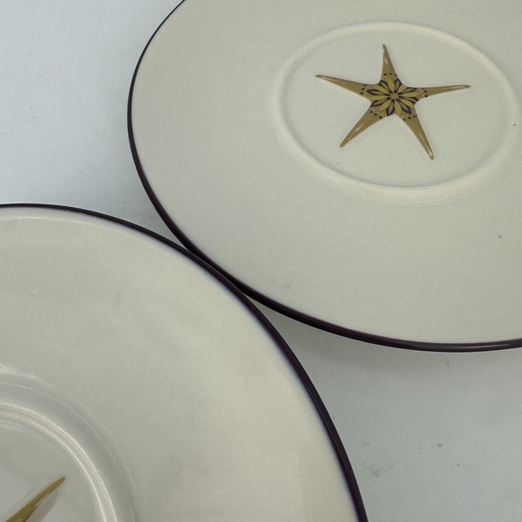 Starbucks Holiday 2006 Saucer Plate Blue Purple Rim Starfish - Picture 5 of 7